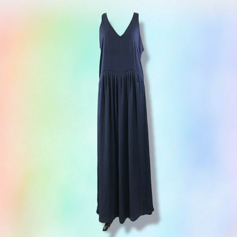 Ann Taylor Lou Grey Women Blueโ Dress Maxi Tank Top Sz M